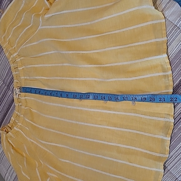 Style&Co Sunflower Yellow White Striped On Off Shoulder Button-up Blouse Top XL - Picture 10 of 11